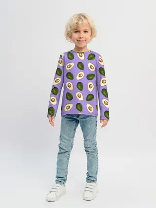 Детский лонгслив / Авокадо паттерн