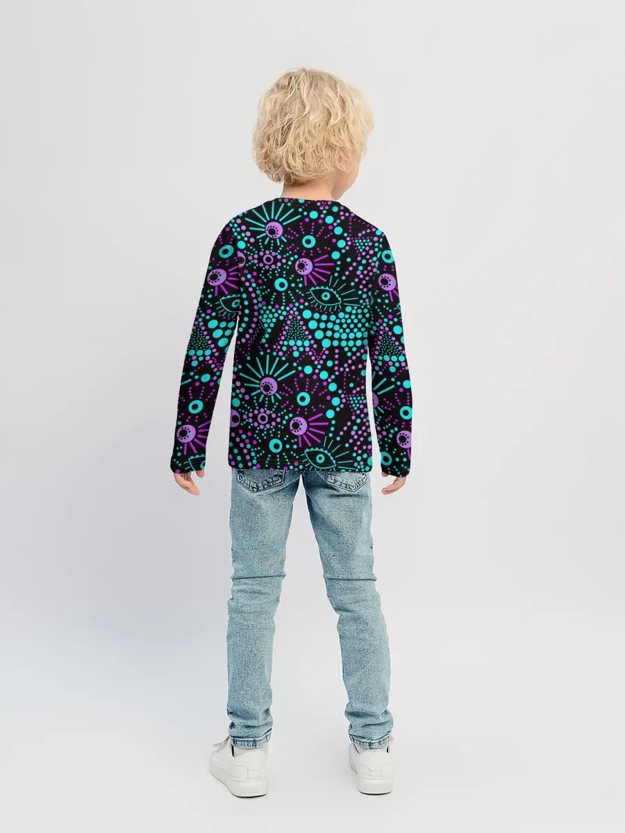 Детский лонгслив / Яркий абстрактный узор