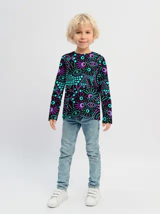 Детский лонгслив / Яркий абстрактный узор