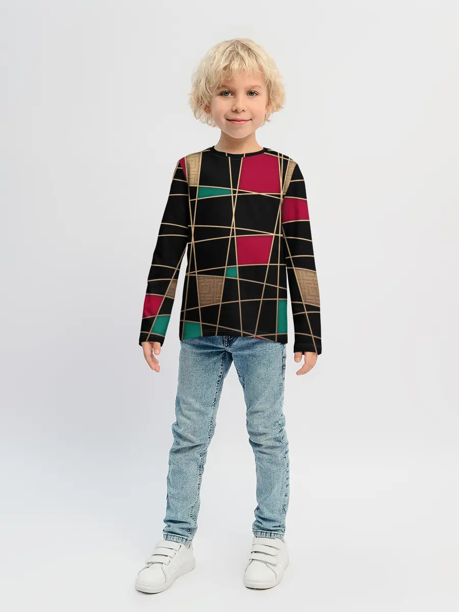 Детский лонгслив / Модный абстрактный узор