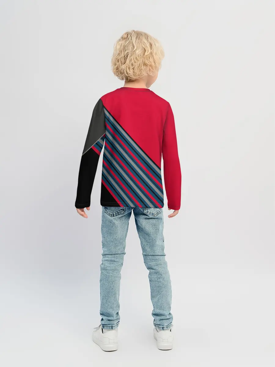 Детский лонгслив / Абстрактный асимметричный