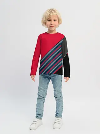 Детский лонгслив / Абстрактный асимметричный