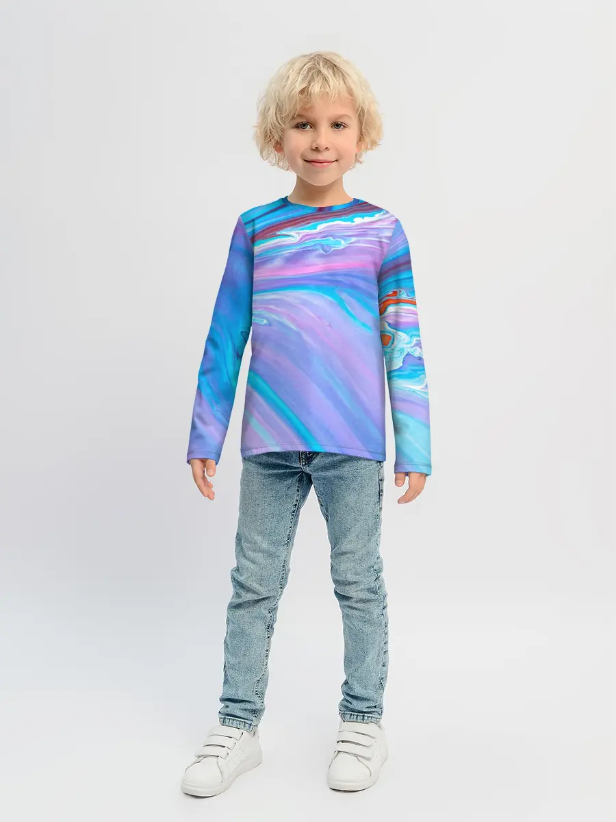Детский лонгслив / Абстрактный прилив