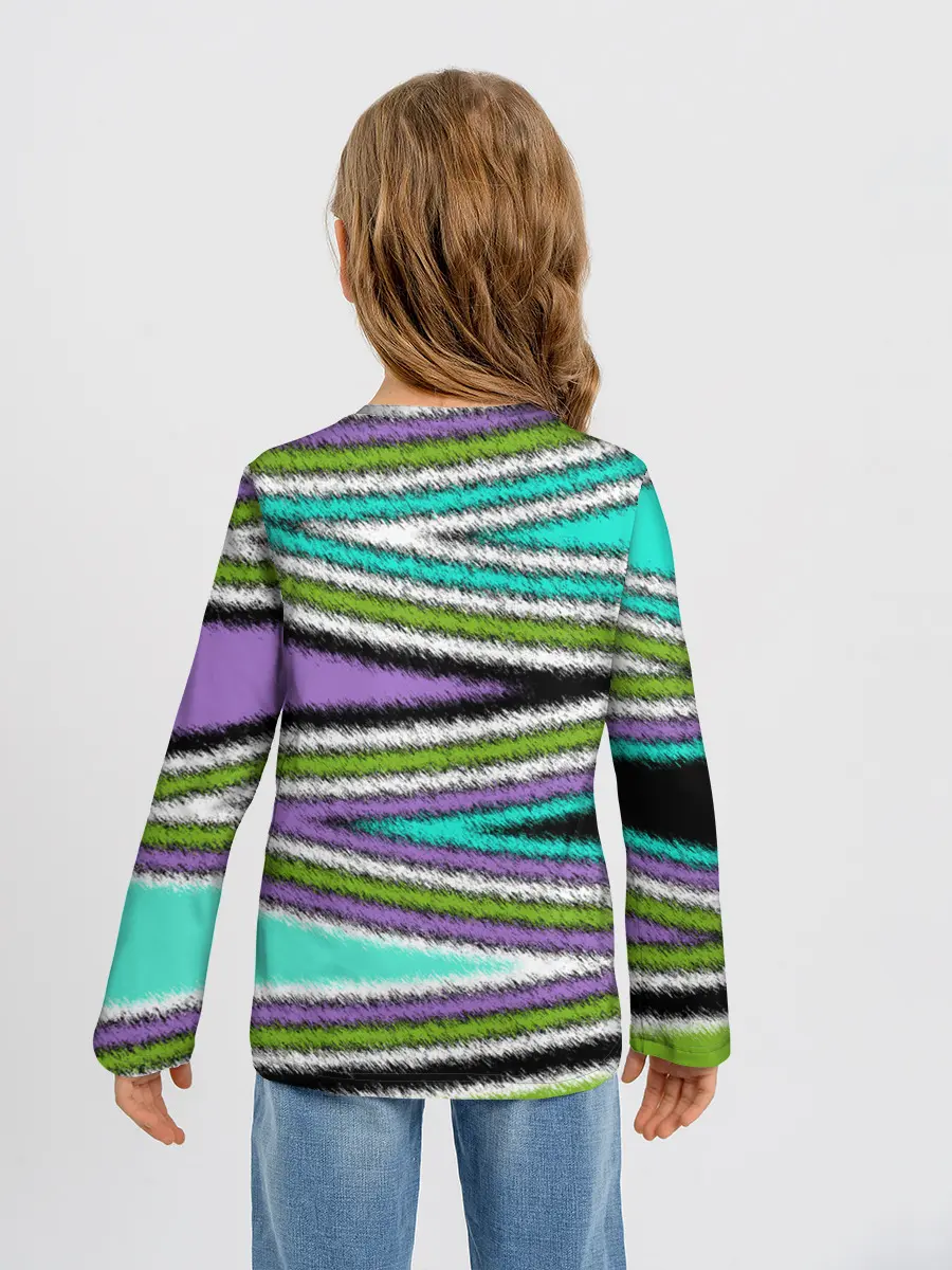 Детский лонгслив / Абстрактный асимметричный