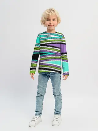 Детский лонгслив / Абстрактный асимметричный