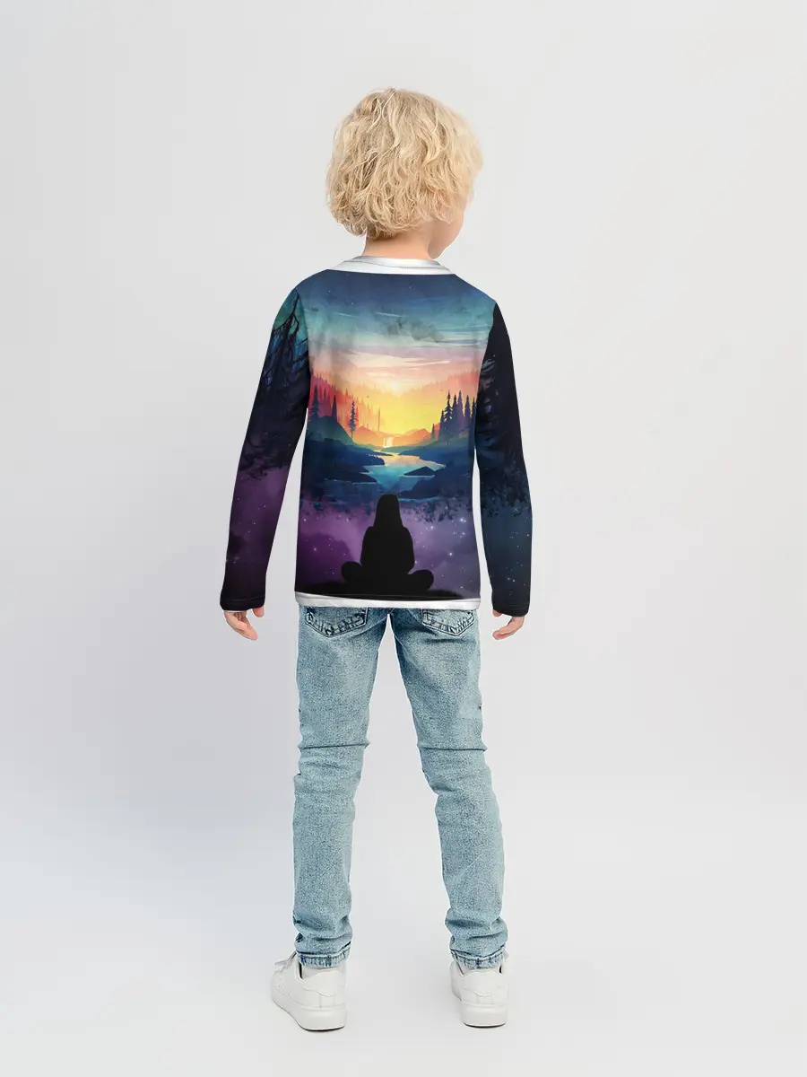 Детский лонгслив / ПЕЙЗАЖ НАД ЗВЕЗДАМИ