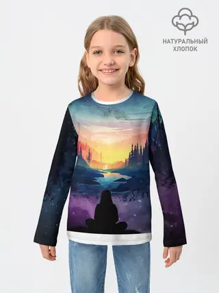 Детский лонгслив / ПЕЙЗАЖ НАД ЗВЕЗДАМИ