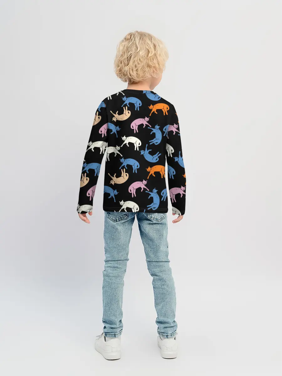 Детский лонгслив / Британские кошки паттерн