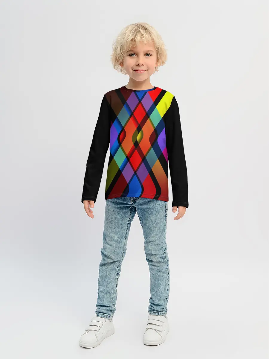 Детский лонгслив / Симметрия красок