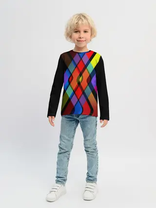Детский лонгслив / Симметрия красок