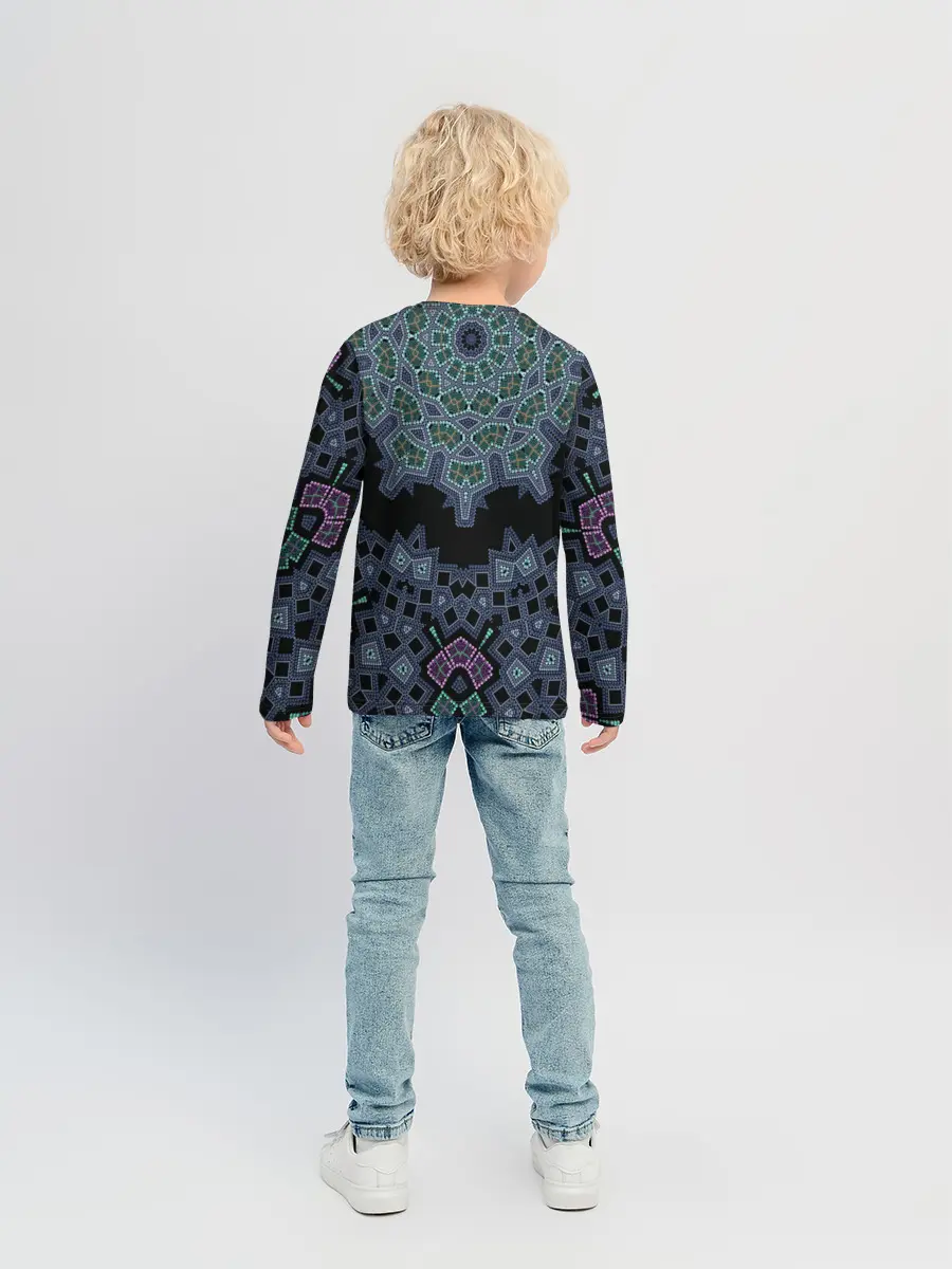 Детский лонгслив / Перламутровый узор восточный