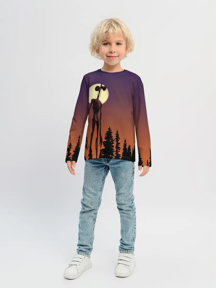 Детский лонгслив / Gradient Forest Siren Head