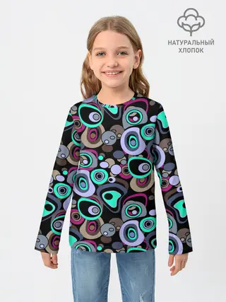 Детский лонгслив / Абстрактный узор ретро