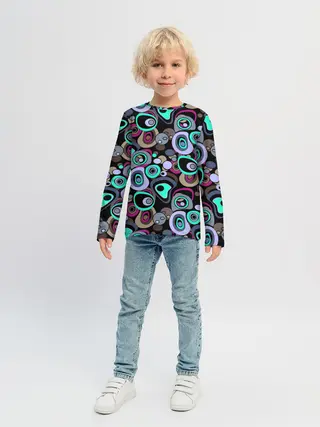 Детский лонгслив / Абстрактный узор ретро