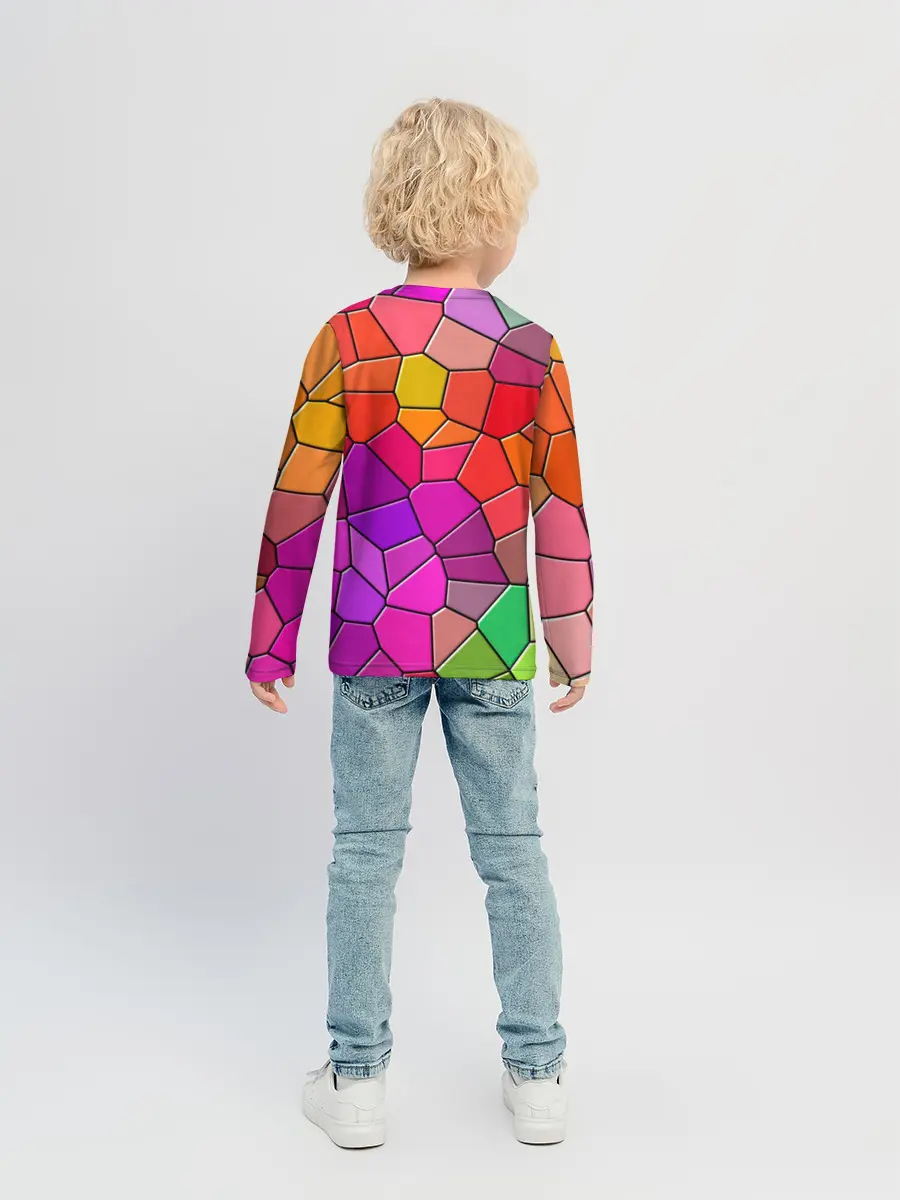 Детский лонгслив / Мозаика цветная