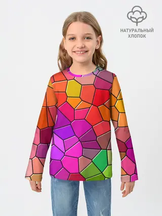 Детский лонгслив / Мозаика цветная
