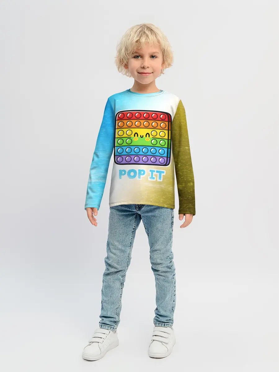 Детский лонгслив / Поп Ит - Глитч