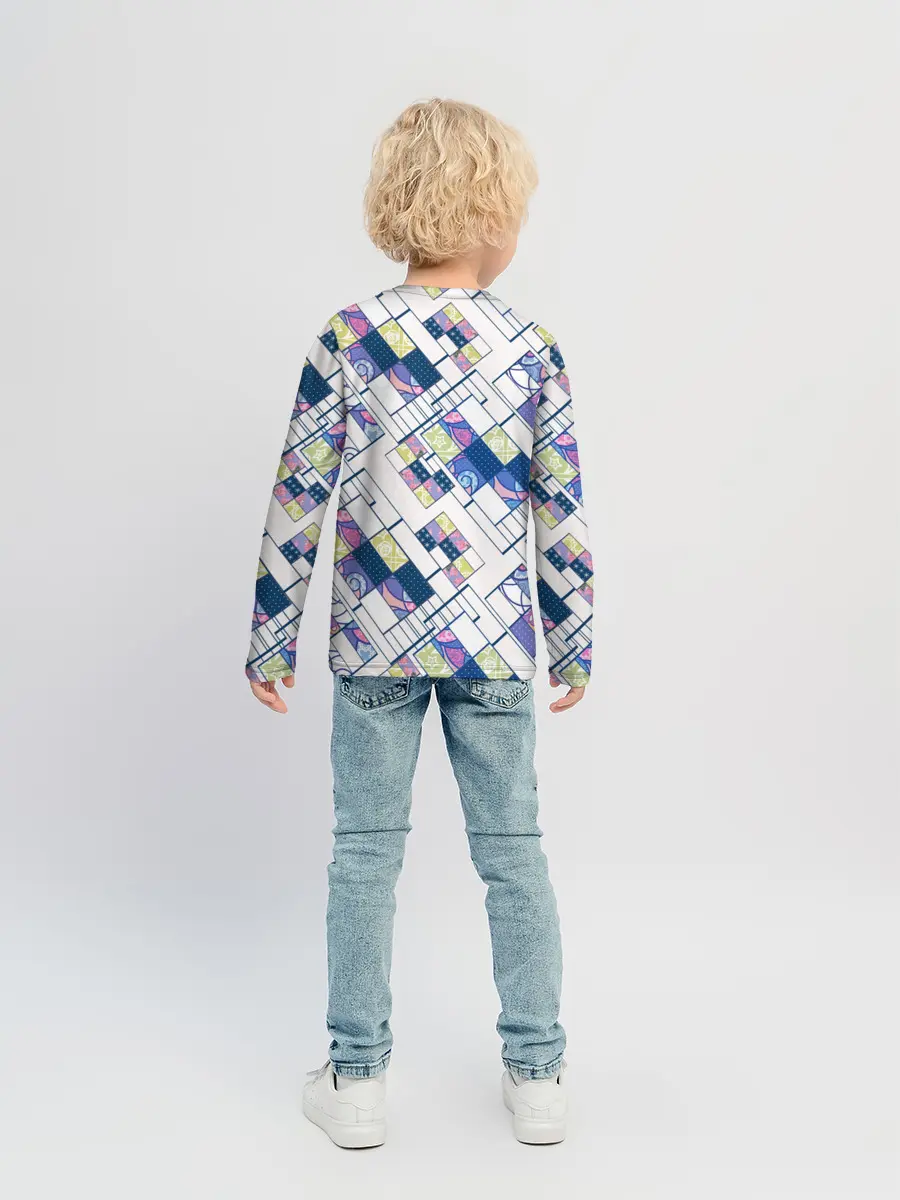 Детский лонгслив / Этнический узор пэчворк