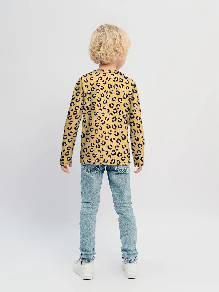 Детский лонгслив / Желтый леопардовый принт