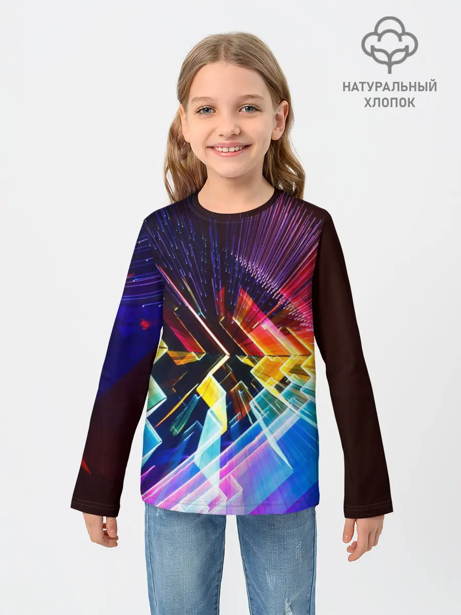 Детский лонгслив / Цифровая радуга