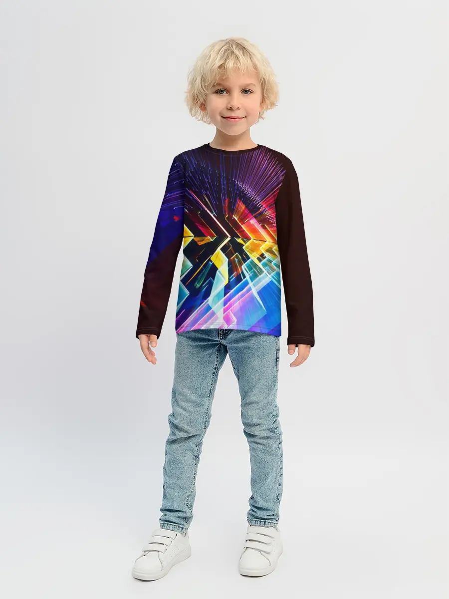 Детский лонгслив / Цифровая радуга