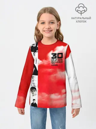 Детский лонгслив / 30 Seconds to Mars красное небо