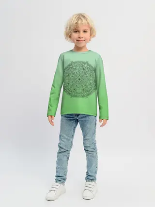 Детский лонгслив / Peacefull green