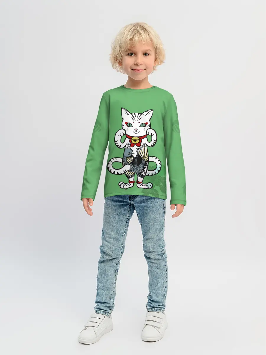 Детский лонгслив / ЯПОНСКИЙ КОТ | JAPANESE CAT
