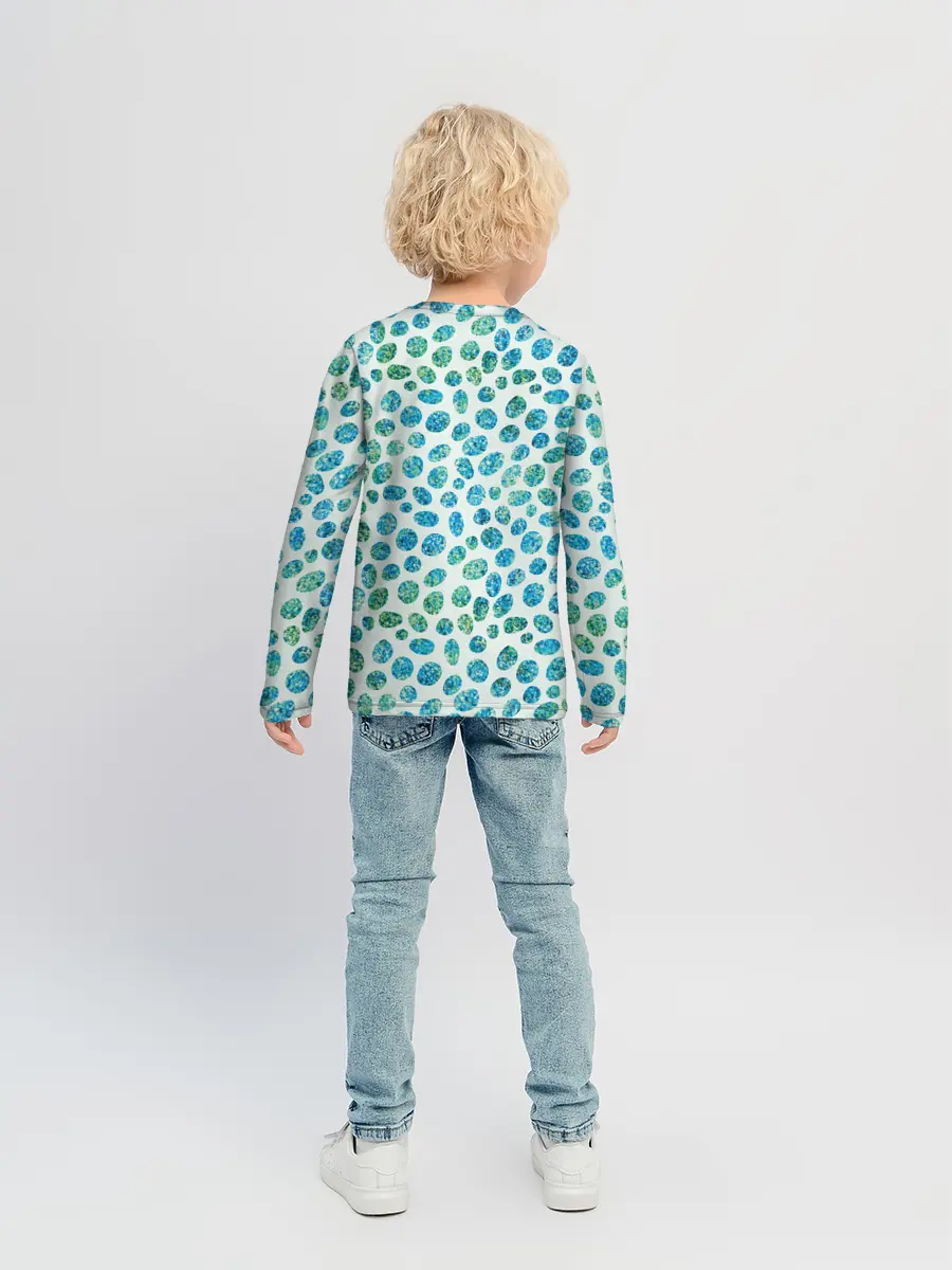 Детский лонгслив / Драгоценные зеленые камешки