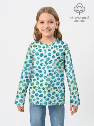 Детский лонгслив / Драгоценные зеленые камешки