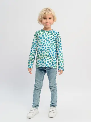 Детский лонгслив / Драгоценные зеленые камешки