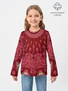 Детский лонгслив / Красно-розовый калейдоскоп