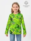 Детский лонгслив / Ярко-зеленый абстрактный узор