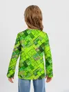 Детский лонгслив / Ярко-зеленый абстрактный узор