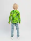 Детский лонгслив / Ярко-зеленый абстрактный узор