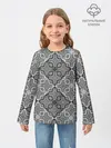 Детский лонгслив / Черно-белый орнамент