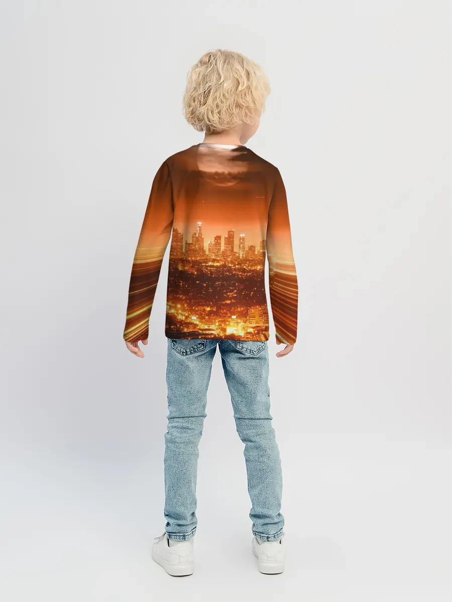Детский лонгслив / Закат в Нью Йорке