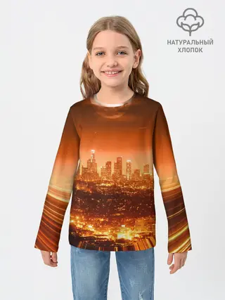 Детский лонгслив / Закат в Нью Йорке
