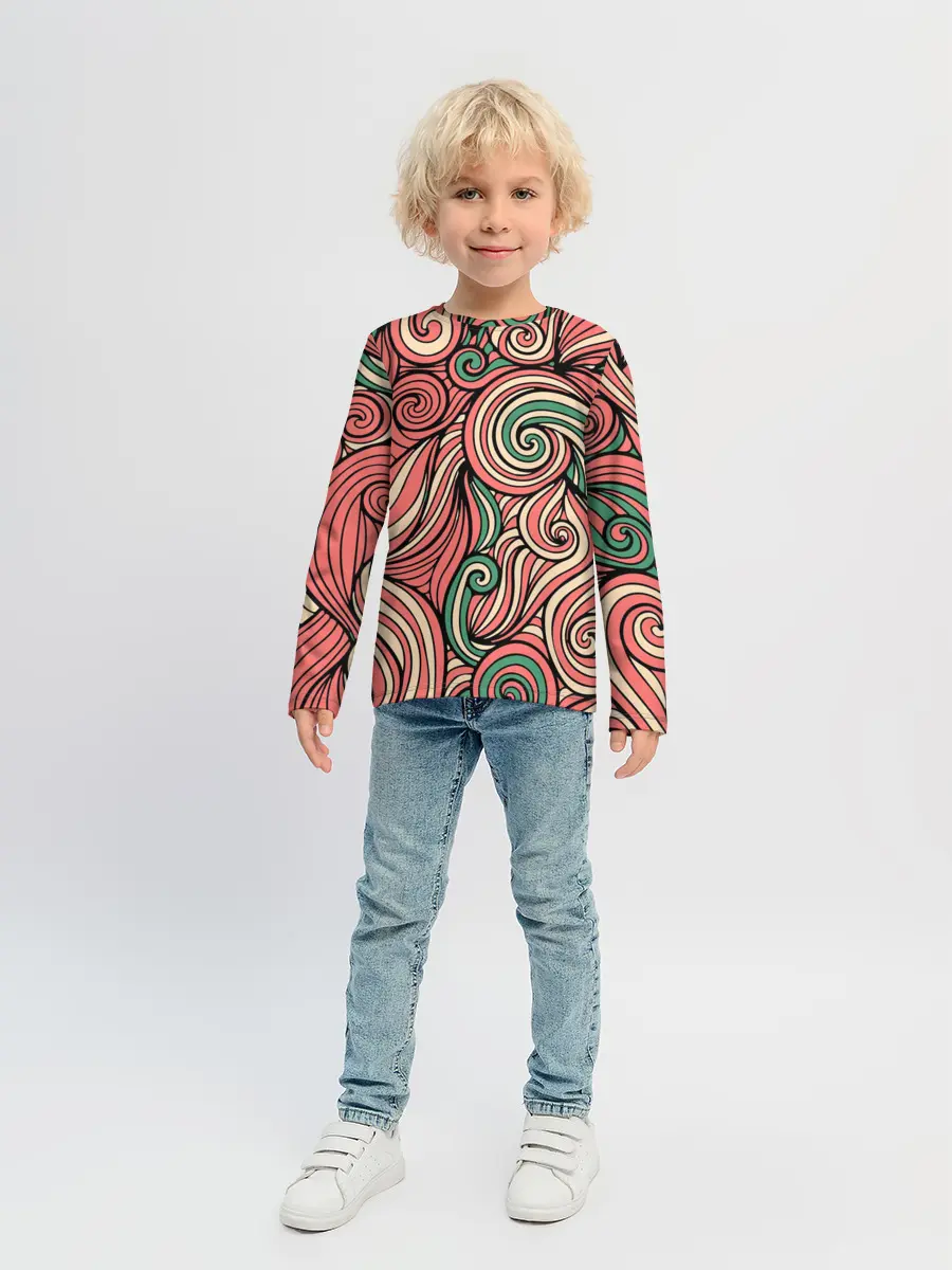 Детский лонгслив / Алые листья