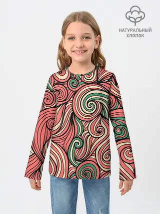 Детский лонгслив / Алые листья