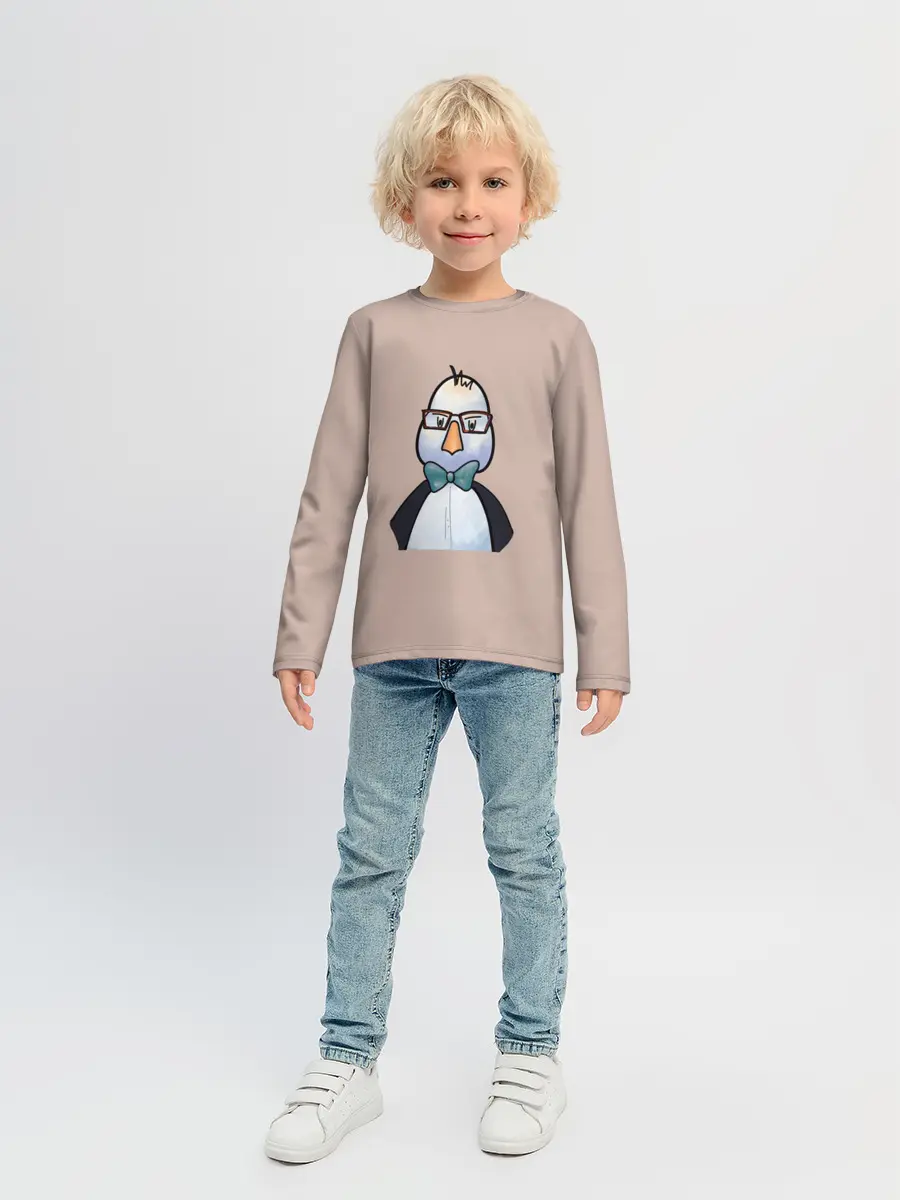 Детский лонгслив / Умная птица