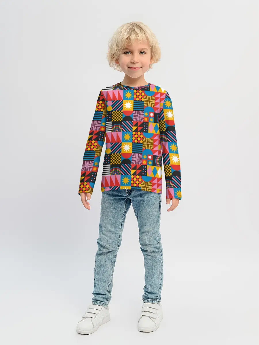 Детский лонгслив / Печворк. Мозаика.Настроение