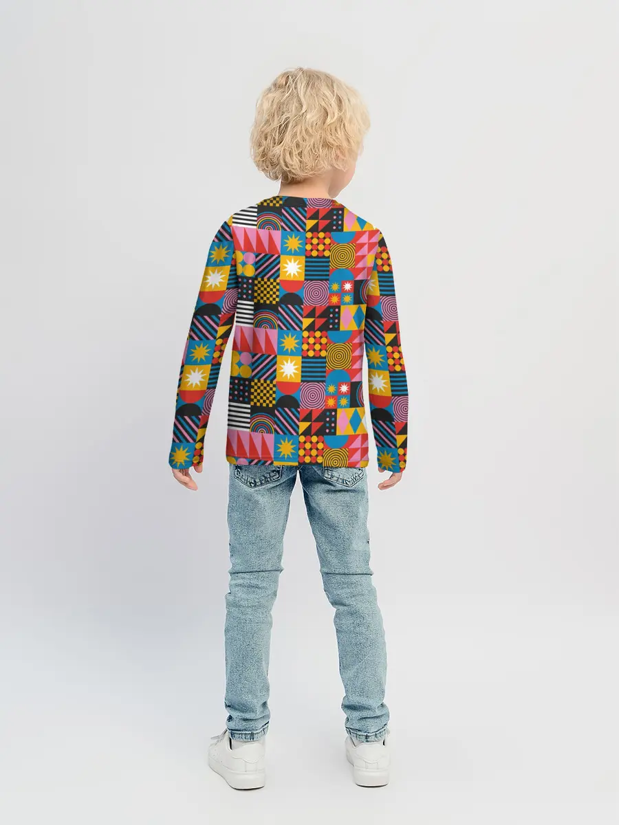 Детский лонгслив / Печворк. Мозаика.Настроение