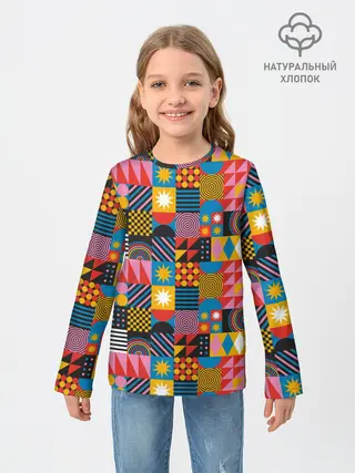 Детский лонгслив / Печворк. Мозаика.Настроение