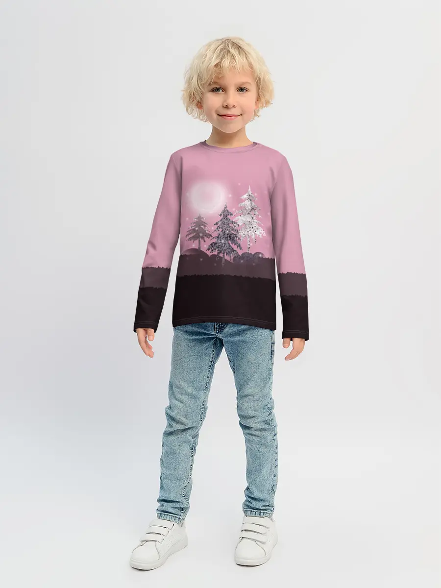 Детский лонгслив / Розовое сияние