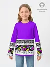 Детский лонгслив / Яркий фиолетовый цветочный