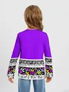 Детский лонгслив / Яркий фиолетовый цветочный