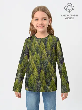 Детский лонгслив / лес вечный