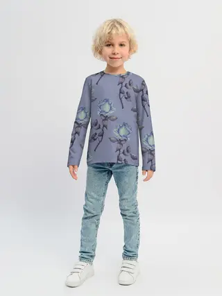 Детский лонгслив / Голубые розы