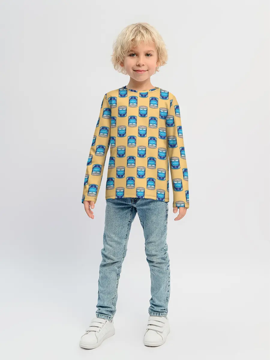 Детский лонгслив / Сгущенка паттерн